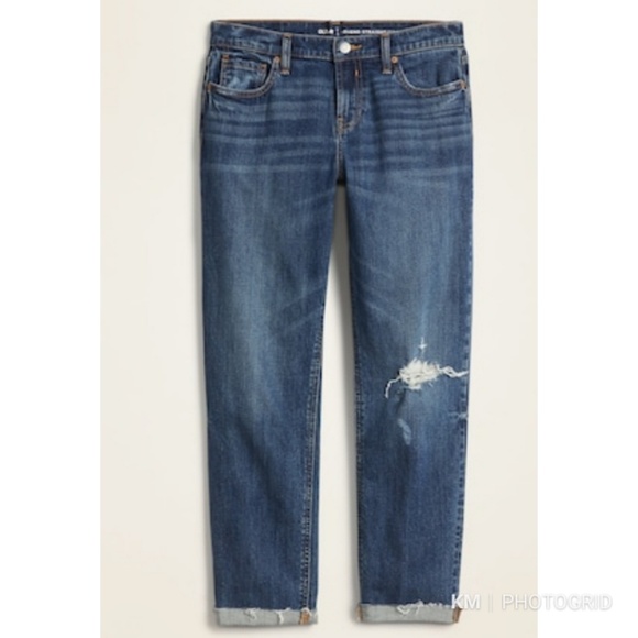 Old Navy Boyfriend Straight/Droit Distressed Jeans - Picture 3 of 8